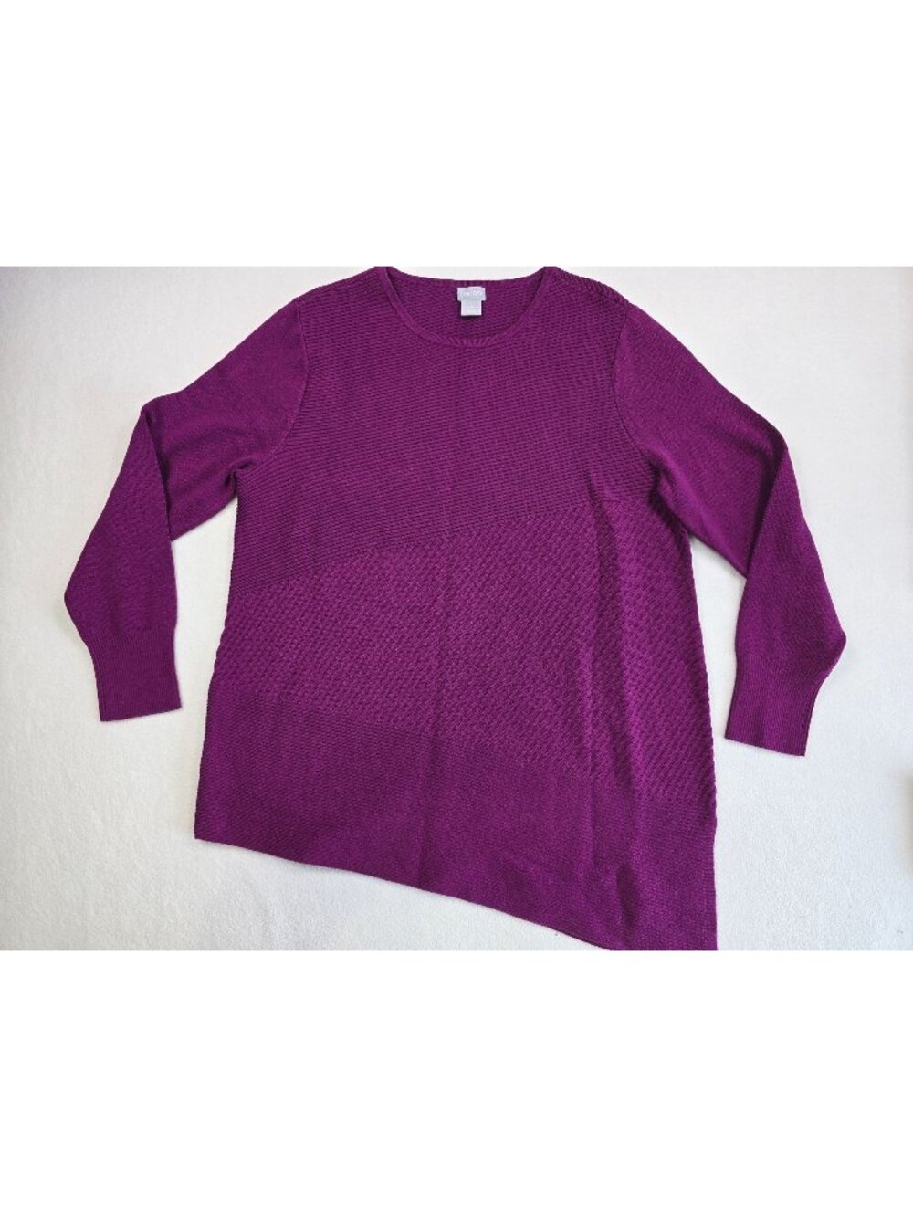 Chicos Size 2 Large Purple Asymmetric Hem Sweater